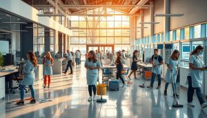 Cleaning roles in Australian offices schools and hospitals